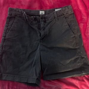 Gap girlfriend chino shorts. Size 4. High rise. 7 inch inseam. Grayish blue.